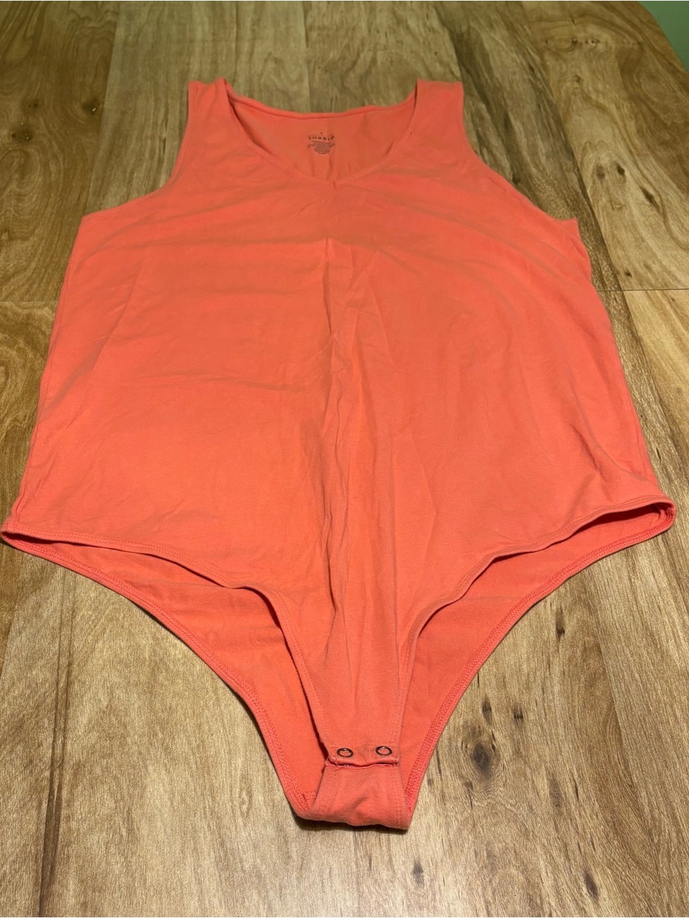 Torrid Orange One Piece Bodysuit Plus Size 3 Snap Accents Stretch Solid